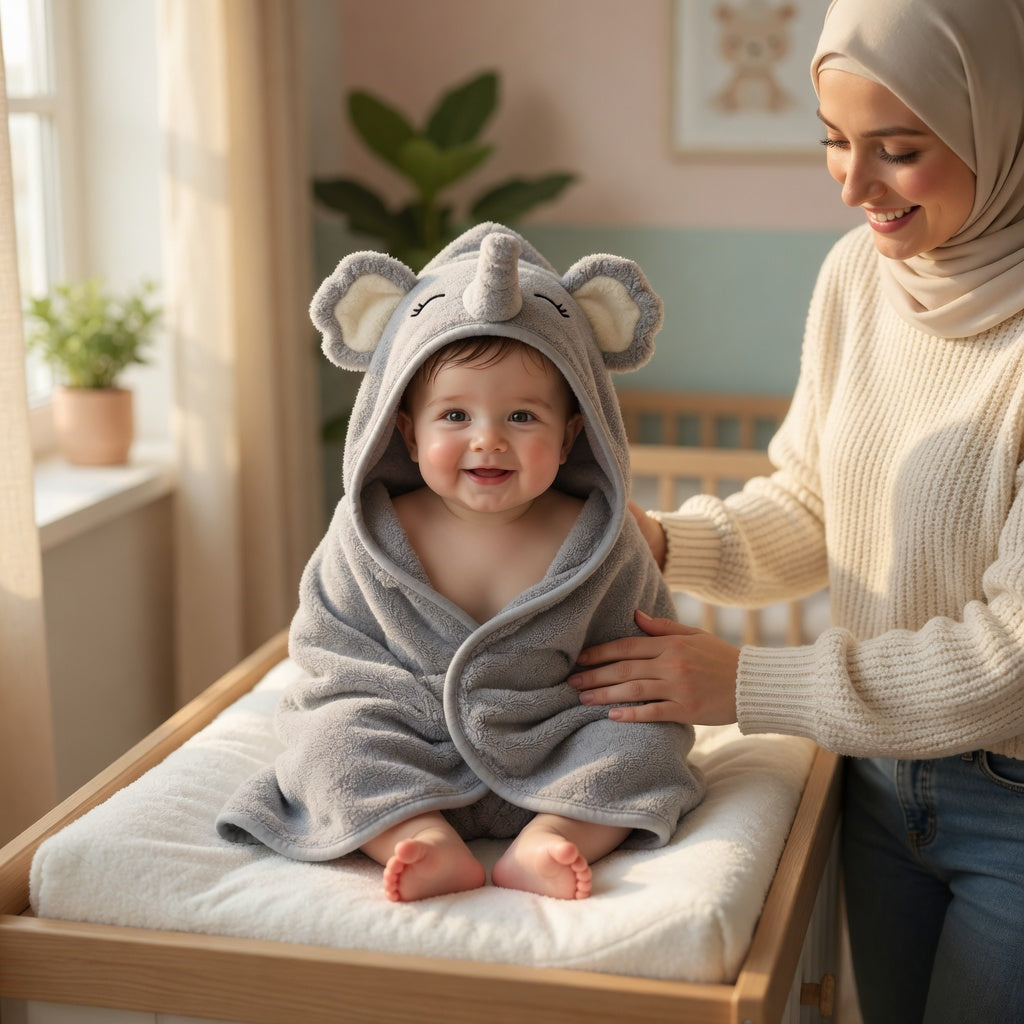 Your baby wrapped in comfort, every bath